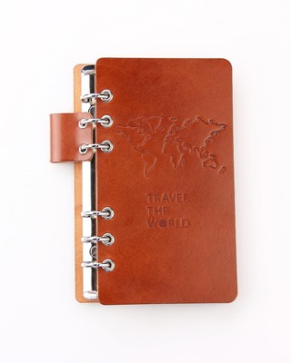 [Laberush] System Notebook Bible Size Genuine Leather 2025 6 Holes Binder Notebo-image