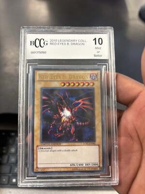 You Gi Oh Dark Red Eyes Black Dragon Grade 10 or Mint Legendary Collection-image