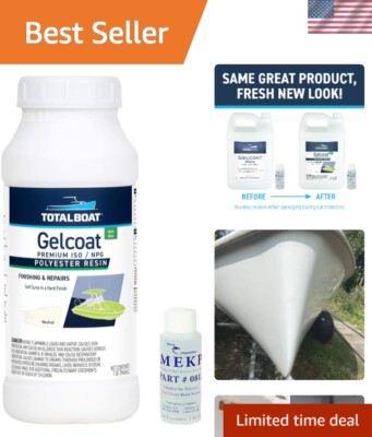 Marine Gelcoat for Boat Building, Repair and Composite Coatings White, Quart ...-image