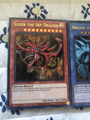 Yugioh Egyptian God Cards Slifer, Obelisk, Ra LIMITED EDITION‼️(Grade 10)-image