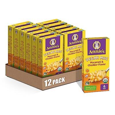 Annie’s Vegan Mac and Cheddar Flavor Dinner with Organic Pasta 6 OZ Pack of 12-image