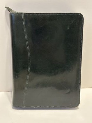 SCULLY Italian Green Leather 3 Ring Zippered Weekly Planner Agenda Organizer NEW-image
