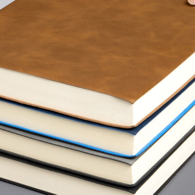 384 Pages A4 PU Leather Thick Journal Notebook Lined Paper Writing Diary Planner-image