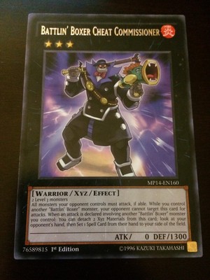 MP14-EN160 Yugioh! BATTLIN' BOXER CHEAT COMMISSIONER - 1st Ed  RARE Near Mint x1-image