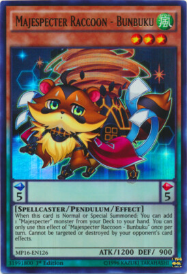 Yugioh! Majespecter Raccoon - Bunbuku - MP16-EN126 - Ultra Rare - 1st Edition Ne-image