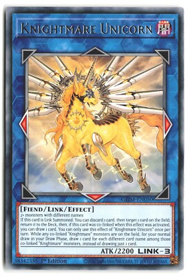 Knightmare Unicorn MP19-EN028 2019 Gold Sarcophagus Tin Mega Pack 1st Edition-image
