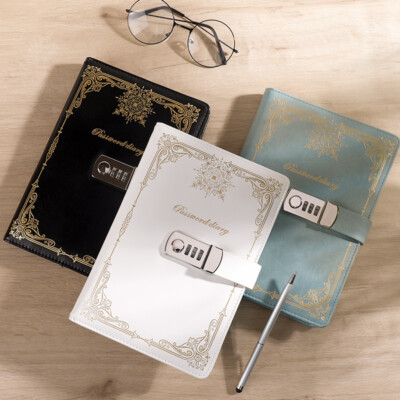Lock PU Leather Vintage Journal A5 Notebook Lined Paper Writing Diary 192 Pages-image