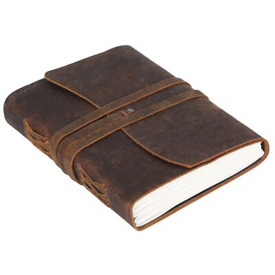 Handmade Leather Journal | Writing Diary | Bound Daily Notepad For Men & Wome...-image