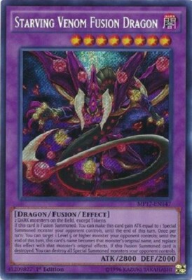 *** STARVING VENOM FUSION DRAGON *** SECRET RARE 1ST EDITION MP17-EN147 YUGIOH!-image