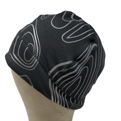Nathan Men's Beanie Hat Black Size OS Polymer Spandex Blend Geometric-image