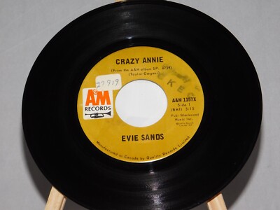 EVIE SANDS A&M RECORDS 45 CRAZY ANNIE/MAYBE TOMORROW 1157-image