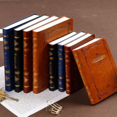 A6/A7 PU Leather Vintage Journal Notebook Lined Paper Writing Diary 200 Pages-image