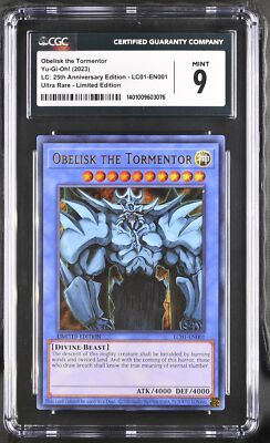 Yu-Gi-Oh! TCG Obelisk the Tormentor #LC01-EN001 English CGC 9-image