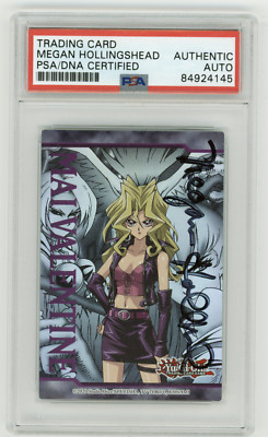 PSA Signed Megan Hollingshead YuGiOh! Art Token Mai Valentine Legendary Duelists-image