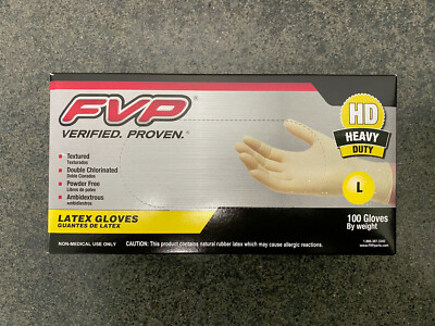 100Pcs Heavy Duty rubber Gloves Large Textured Polymer Coated Powder Free-image