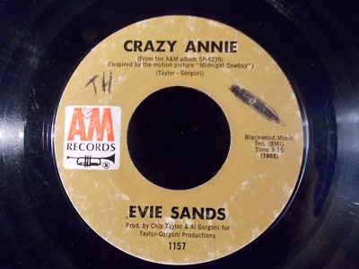 Crazy Annie/Maybe Tomorrow by Evie Sands (A&M 1157) VG-image