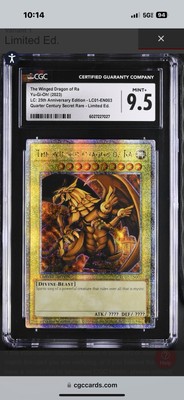 CGC 9.5 The Winged Dragon of Ra LC01-EN003 Quarter Century Secret Rare-image