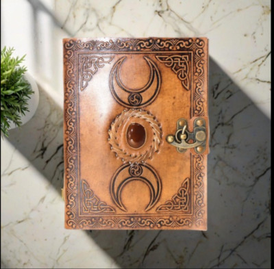 Journal Spell Book Handmade Vintag Brown Leather Notebook Blank Diary-image