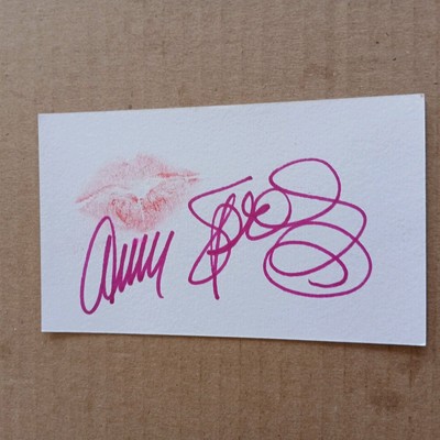 Adult Model/ Pornstar Annie Sprinkle Autographed And Kissed Index Card-image