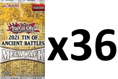Yugioh TCG 2021 Tin of Ancient Battles Mega Booster Pack Lot of 36 PACKS SEALED!-image