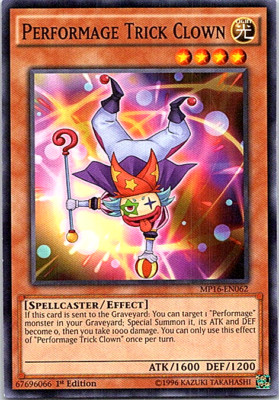 Performage Trick Clown MP16-EN062 Yu-Gi-Oh! Light Play 1st Edition -image