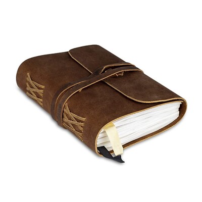 WANDERINGS Leather Bound Notebook - 7x5 - Blank Pages - Hand-Crafted Genuine ...-image