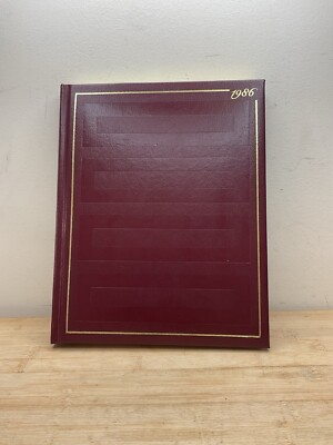 1986 Leather Bound Calendar Appointments Planner Event Book Agenda-image
