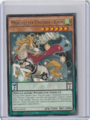 Yugioh MP16-EN129 Majespecter Unicorn – Kirin – Rare 1st Edition-image