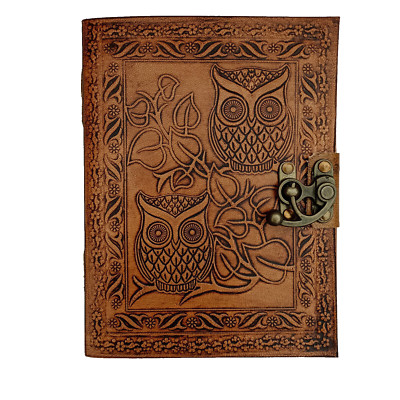 Vintage Leather bound Journal Antique Handmade Paper Notebook Diary Sketchbook-image