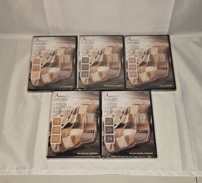 Annie's Crochet Afghan Dvd Lot Of 5 7-9 10-12 13-15 19-21 22-24 New Sealed-image