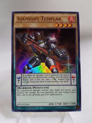 Yu-Gi-Oh 2016 Mega Tin Mega Pack #MP16-EN066 Igknight Templar UR-image