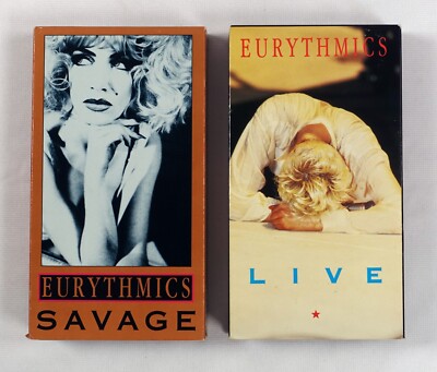 Eurythmics 2 VHS Video Tape Lot  Savage & Live  Annie Lennox Dave Stewart-image