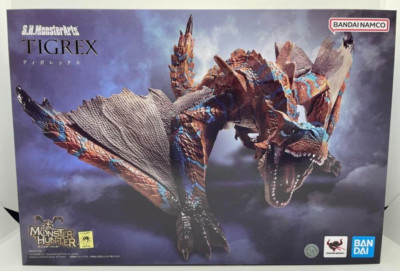 S.H.MonsterArts Tigrex Monster Hunter Rise Action Figure 300mm BANDAI Anime 2024-image