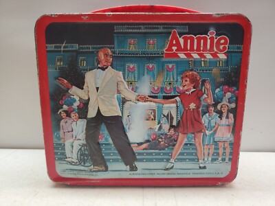 Vintage 1981 Aladdin Ind. ANNIE Metal Lunchbox NO THERMOS Lunch Box-image