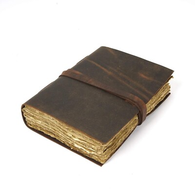 Leather Journal Travel Diary, Handmade Vintage Bound Notebook For Men & Women...-image