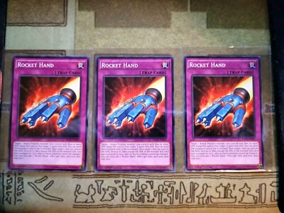 YUGIOH TCG 3X ROCKET HAND RATE-EN093 COMMON 1ST EDITION -image