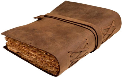 Leather Journal-Vintage Leatherbound Journal - Handmade Antique Deckle Edge Pape-image