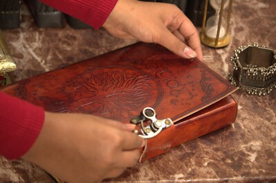 Vintage Leather Journal || Handmade Genuine Leather Embossed Diary.-image