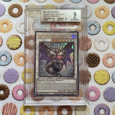 BGS 9 Mint Yugioh 2021 Mega Tin Chaos Ruler, The Chaotic Magical Dragon UR-image