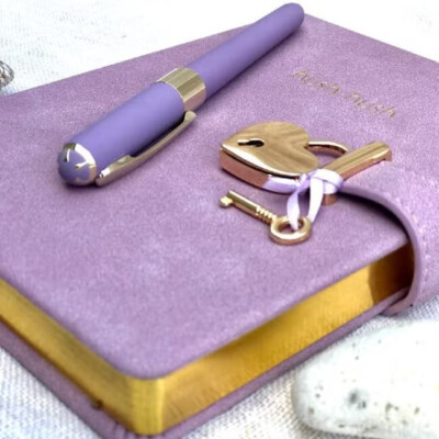 Victoria's Journals Vegan Leather Hard Cover Journal, Pouch and Pen Gift Set, Li-image