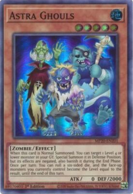 YGO-3x-Near Mint-Astra Ghouls - MP20-EN201 - Super Rare - 1st Edition-2020 Mega--image