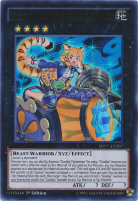 Yugioh! MP Zoodiac Tigermortar - MP17-EN207 - Ultra Rare - 1st Edition Moderatel-image
