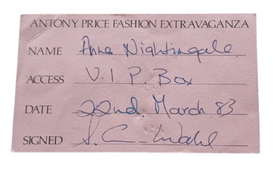 Antony Price Fashion Extravaganza Camden  1983 Annie Nightingale Archive COA-image