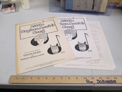 OVALTINE archive Little Orphan Annie 1930s premium sheet music + PROOF COPY-image