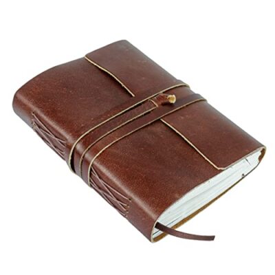 Handmade Leather Journal/Writing Notebook Diary/Bound Daily 8 x 6 Cherry Red-image