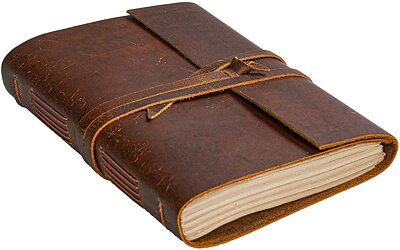 Leather Journal Notebook（6x8 in） - Vintage Leather Bound Journals Handmade Rusti-image
