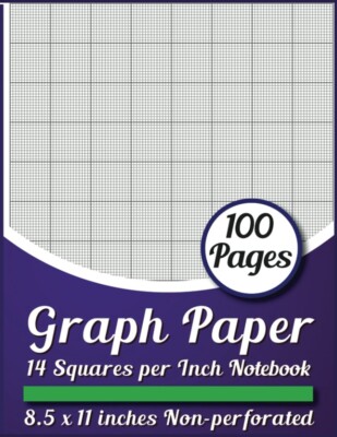 Graph Paper 14 Squares Per Inch Notebook: 14 Count Graph Paper For Cross Stit...-image