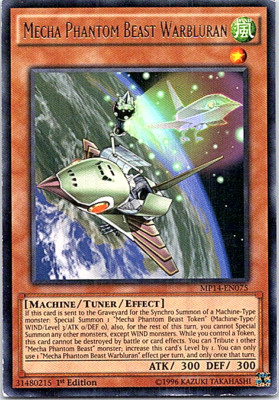 Mecha Phantom Beast Warbluran MP14-EN075 Yu-Gi-Oh! Light Play 1st Edition -image