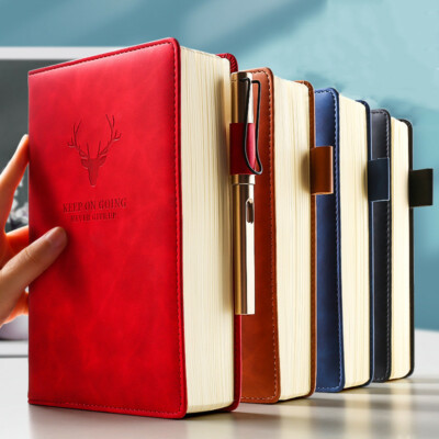A5 PU Leather Vintage Journal Notebook Lined Paper Diary Planner 360 Pages-image