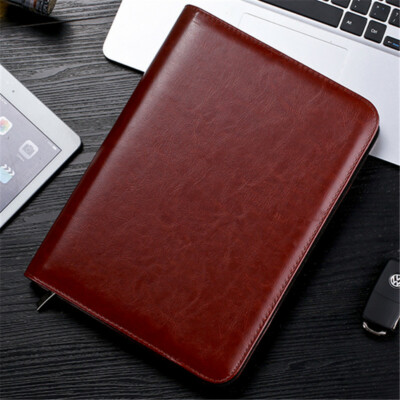 A5/B5 Zipper PU Leather Journals Notebook Diaries Lined Business Writing Books-image